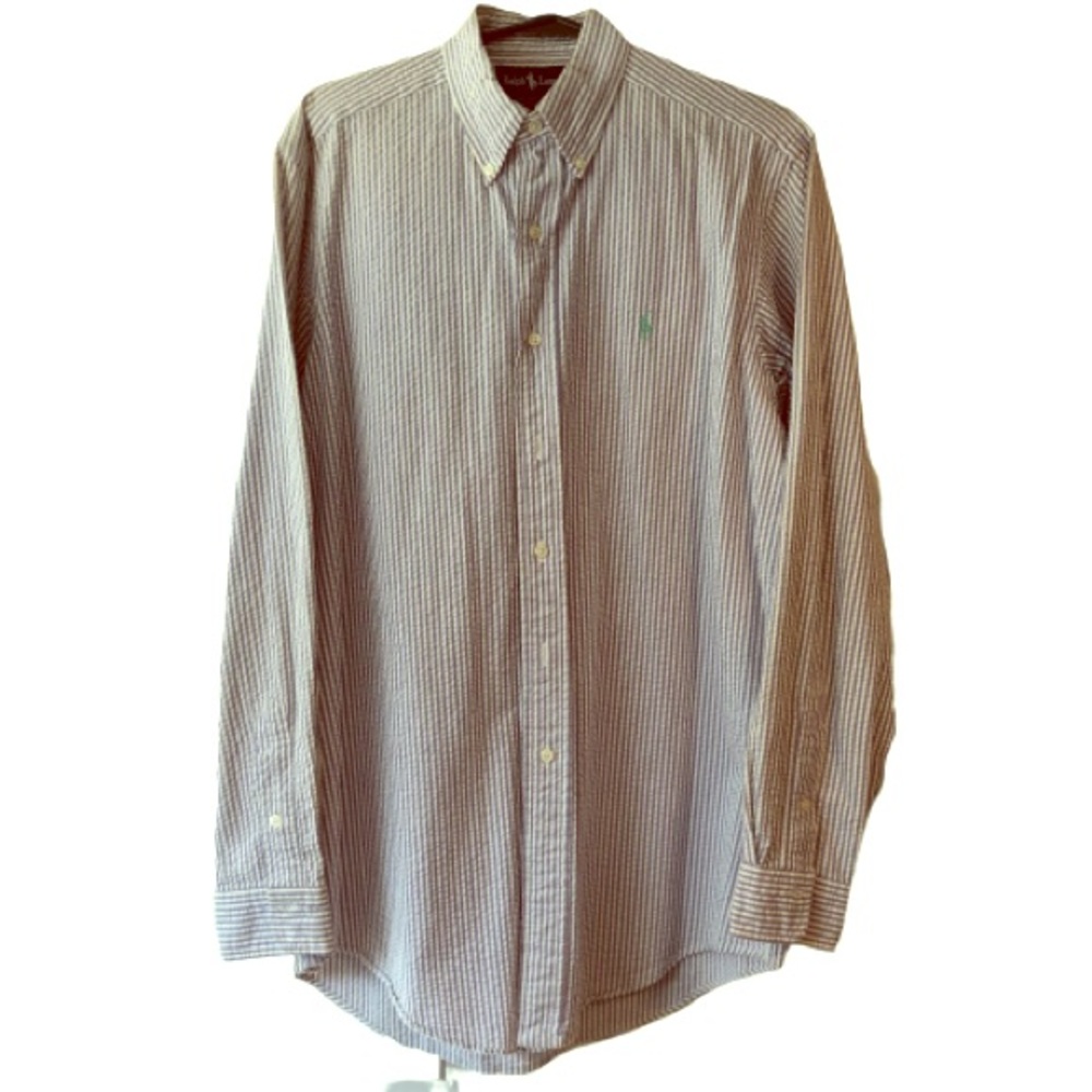 Polo Ralph Lauren Purple Seersucker Shirt Size M